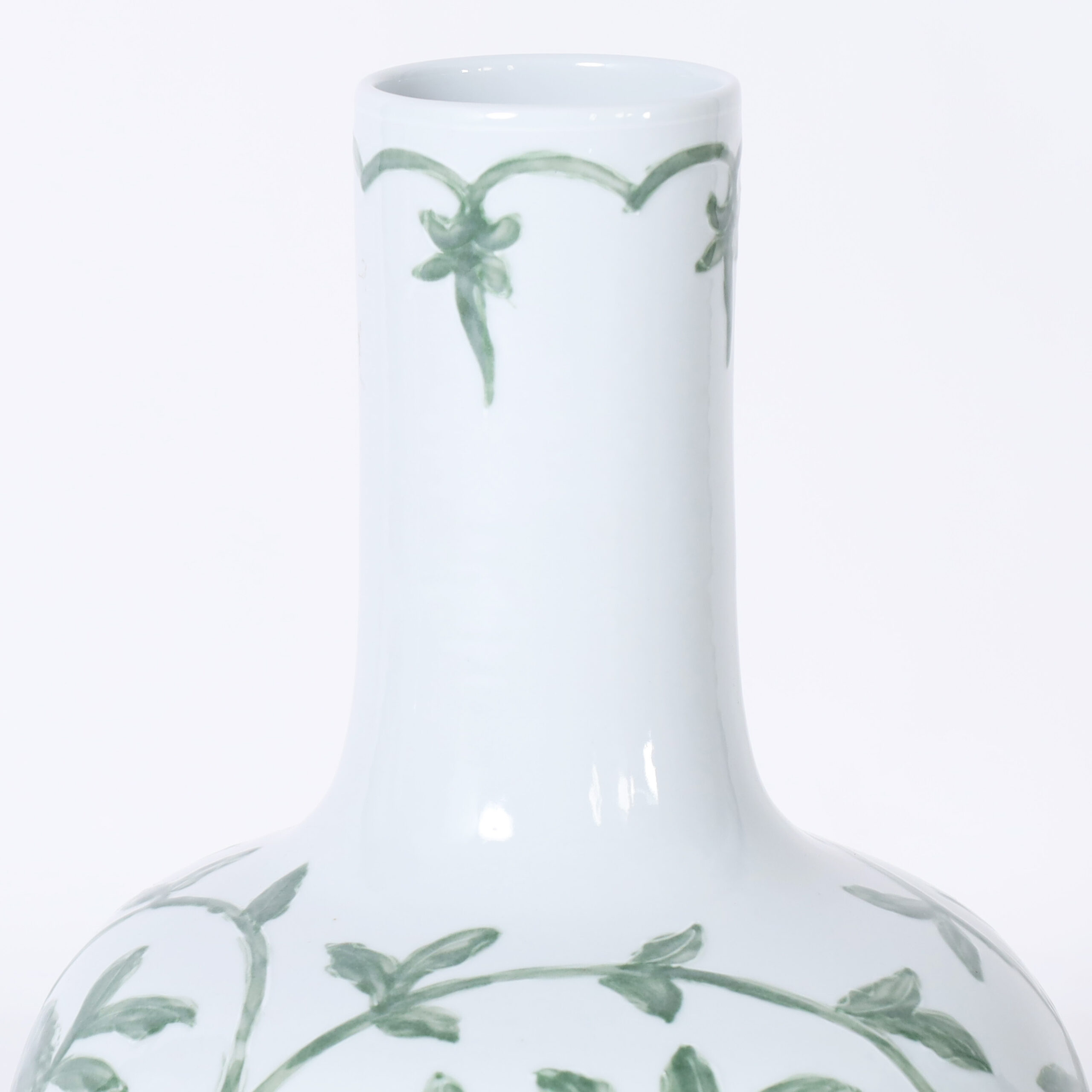 Pair of Chinese Porcelain Green and White Vases