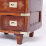 Pair of Mid Century Anglo Indian Campaign Style Rosewood Nightstands