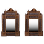 Pair of Large Antique Moroccan Inlaid Wall Mirrors