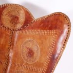 Pair of Mid Century Anglo Indian Embossed Leather Sling Chairs