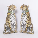 Pair of Katherine Barnell Leopard Wooden Silhouettes