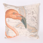 Pair of Linen Flamingo Throw Pillows, Priced Individually