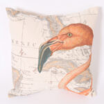 Pair of Linen Flamingo Throw Pillows, Priced Individually