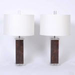Pair of Faux Lizard Wrapped Table Lamps