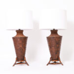 Pair of Vintage Coconut Shell Table Lamps