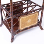 Pair of British Colonial Style Faux Tortoise Stands with Magazine Racks