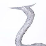 Pair of Mid-Century Metal Hand Crafted Cranes or Bird Sculptures