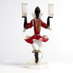 Pair of Vintage Murano Art Glass Dancing Figure Candlesticks