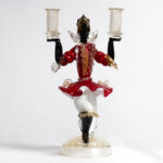 Pair of Vintage Murano Art Glass Dancing Figure Candlesticks