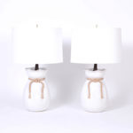 Pair of Mid Century Terra Cotta Trompe L’oeil Table Lamps