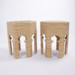 Moorish Style Woven Reed Stands or Tables from the F S Flores Collection