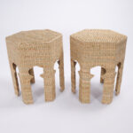 Moorish Style Woven Reed Stands or Tables from the F S Flores Collection