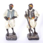 Pair of Antique Cold Painted Spelter Orientalist Figures