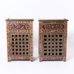 Pair of Vintage Moroccan Painted Stands or Cabinets