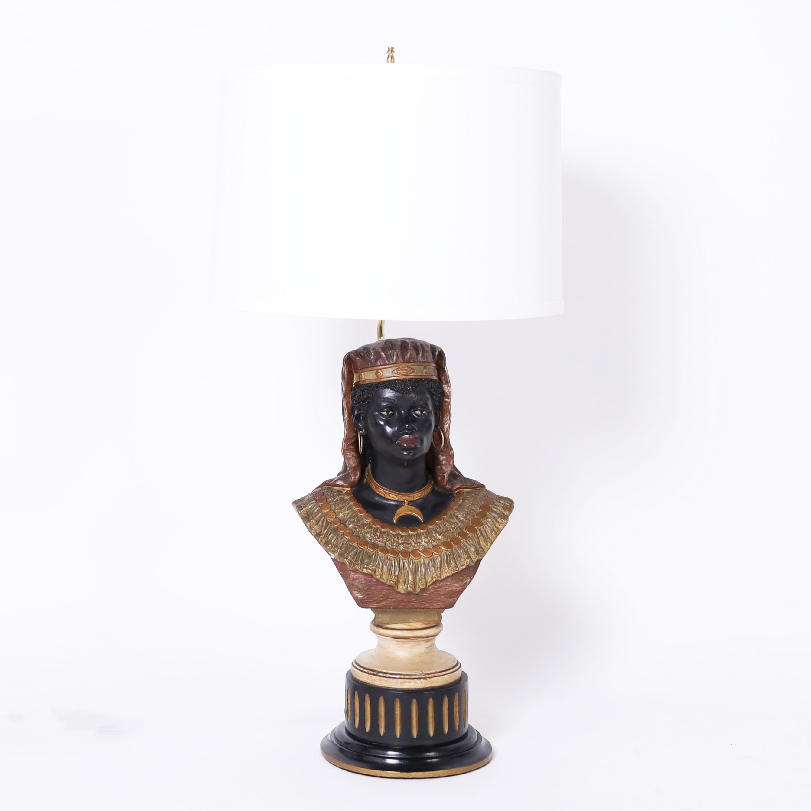 Pair of Antique Orientalist Figural Table Lamps