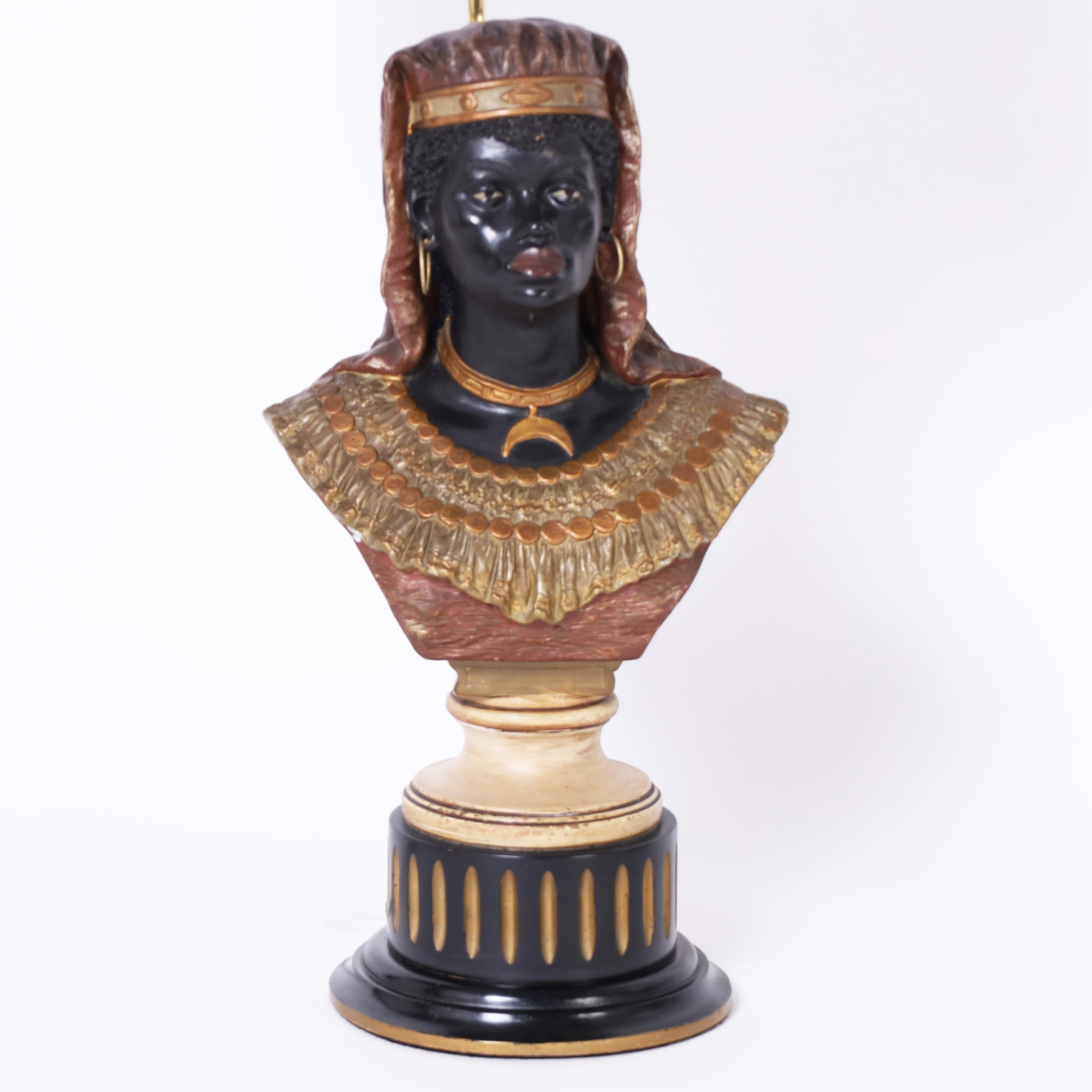 Pair of Antique Orientalist Figural Table Lamps