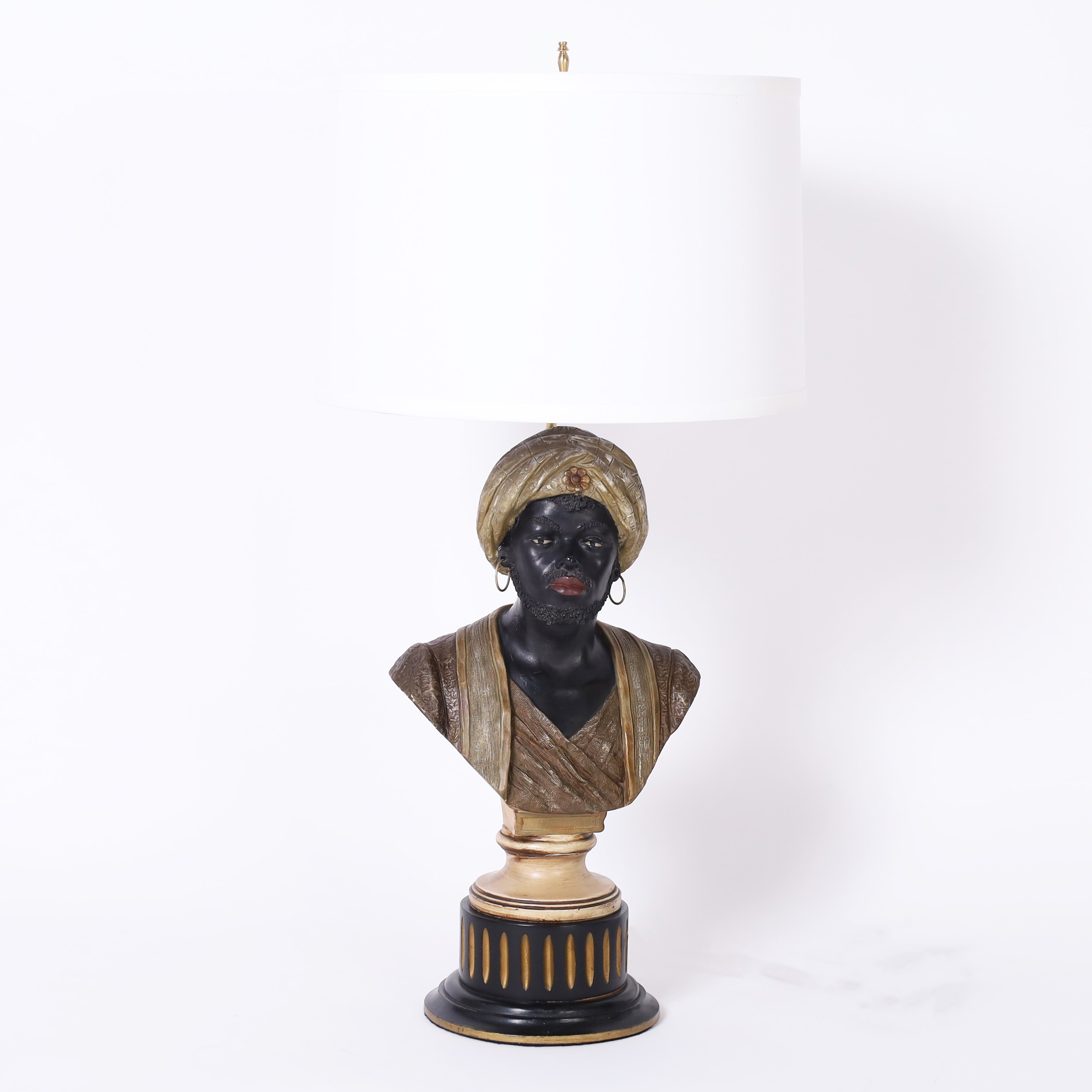 Pair of Antique Orientalist Figural Table Lamps