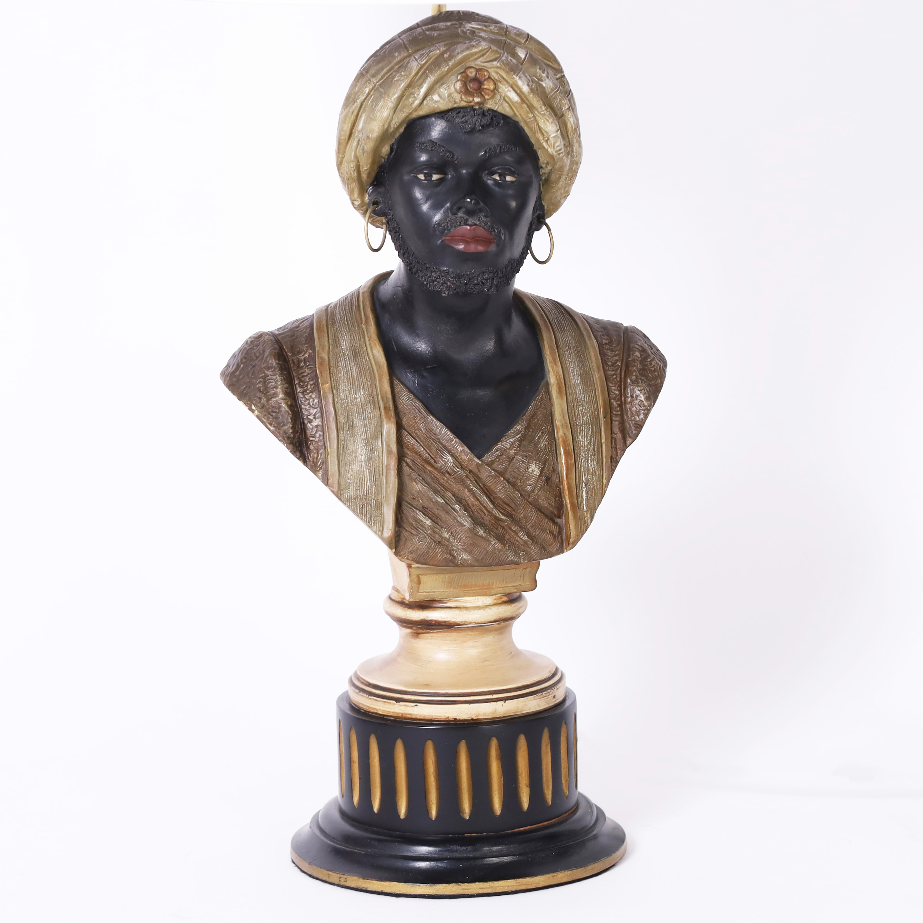 Pair of Antique Orientalist Figural Table Lamps
