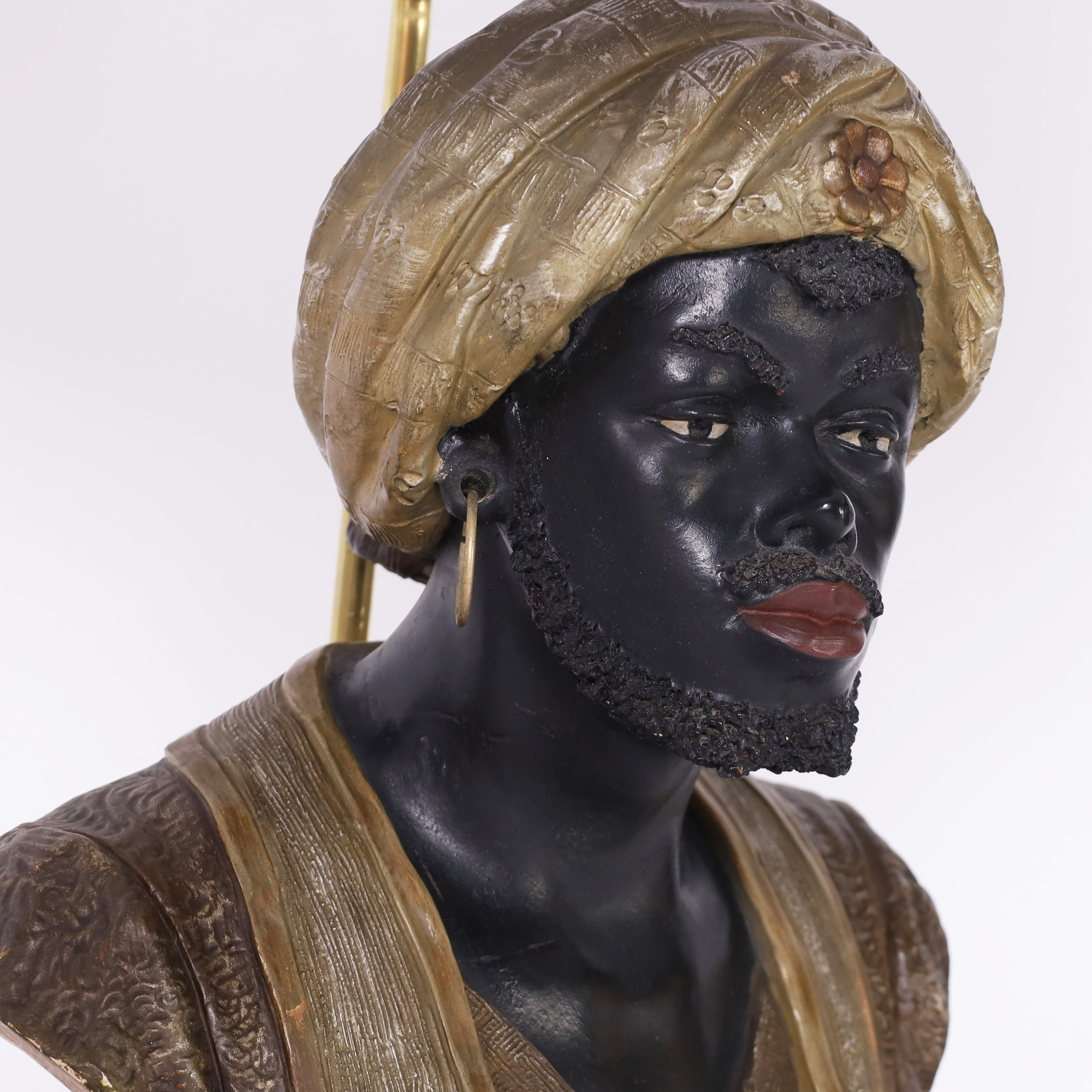 Pair of Antique Orientalist Figural Table Lamps