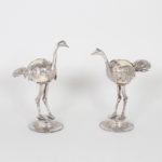 Pair of Mid Century Ostrich Sculptures Constructed with Ostrich Eggs
