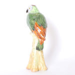 Lofty Pair of Glazed Earthenware Parrots