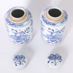 Pair of Chinese Blue and White Porcelain Lotus Ginger Jars