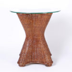 Pair of Mid Century Wicker and Rattan Side Tables
