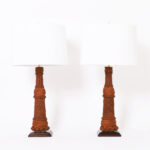 Pair of Vintage Table Lamps Wrapped in Rope