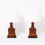 Pair of Vintage Table Lamps Wrapped in Rope