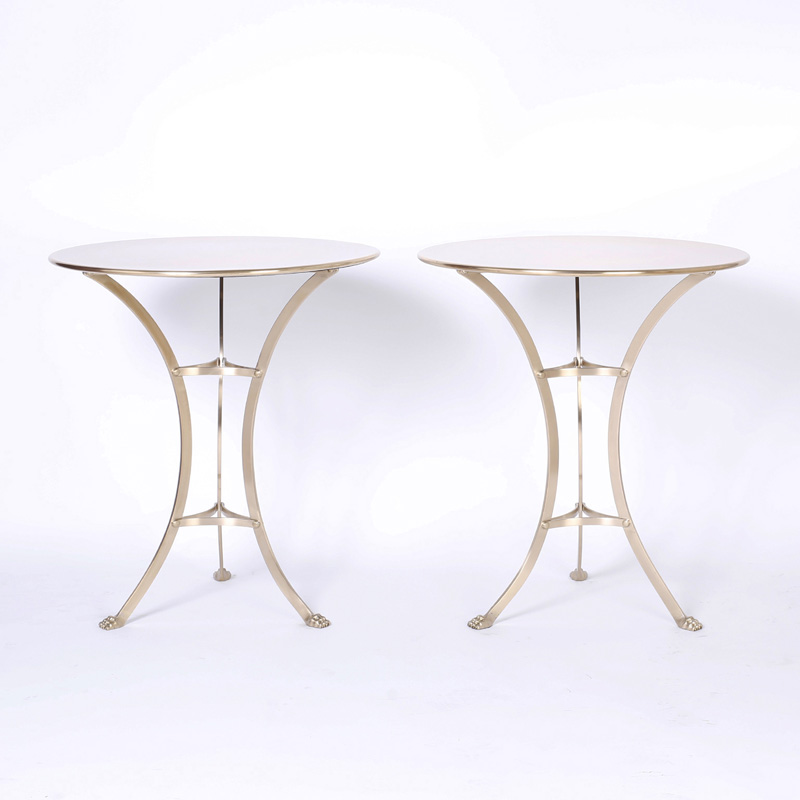 Pair of Neoclassical Brass Side Tables