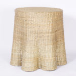 The Isabella Pair of Round Wicker Drapery Ghost Tables or Stands from The FS Flores Collection
