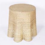 The Isabella Pair of Round Wicker Drapery Ghost Tables or Stands from The FS Flores Collection