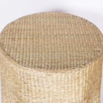 Pair of Round Wicker Drapery Ghost Tables or Stands from The FS Flores Collection