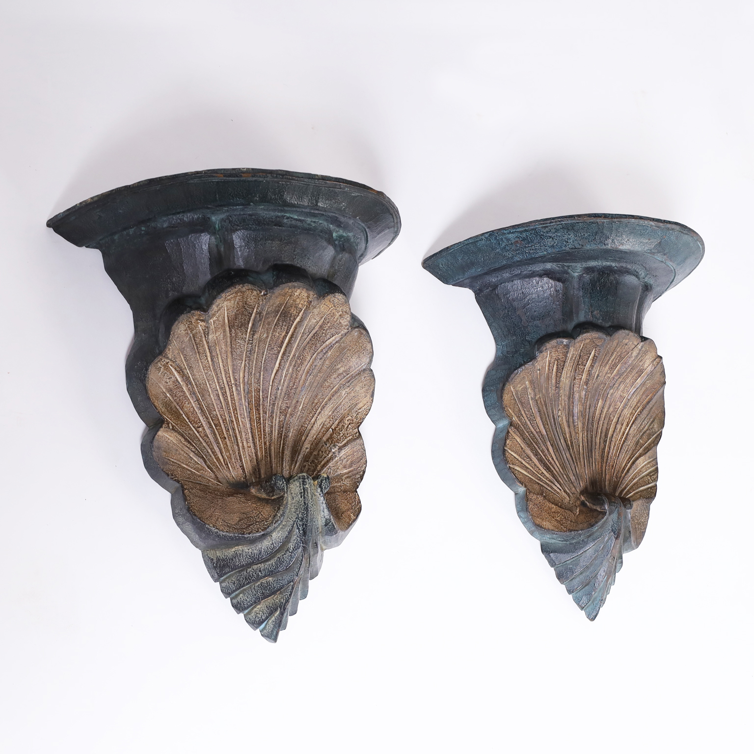 Pair of Anglo Indian Seashell Wall Brackets