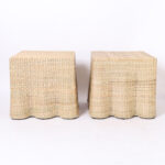 Pair of Woven Reed Square Ghost Drapery Stands from the FS Flores Collection