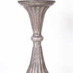 Pair of Handcrafted Tall Silver on Copper Antique Engraved Anglo Indian Lidded Urns