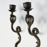 Vintage Pair of Anglo Indian Brass Snake or Cobra Wall Sconces