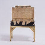 Pair of Mid Century British Colonial Style Faux Zebra Boxes on Stands