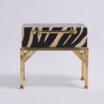 Pair of Mid Century British Colonial Style Faux Zebra Boxes on Stands