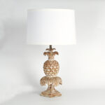 Pair of Vintage Italian Carved Wood Pineapple Table Lamps