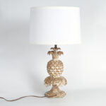 Pair of Vintage Italian Carved Wood Pineapple Table Lamps