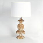 Pair of Vintage Italian Carved Wood Pineapple Table Lamps