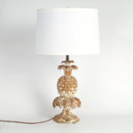 Pair of Vintage Italian Carved Wood Pineapple Table Lamps