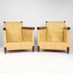 Vintage Pair of Donghia Club Chairs Designed by John Hutton