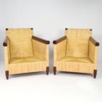 Vintage Pair of Donghia Club Chairs Designed by John Hutton