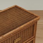Pair of Vintage Faux Bamboo and Wicker Stands by American of Martinsville