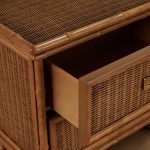 Pair of Vintage Faux Bamboo and Wicker Stands by American of Martinsville