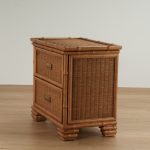 Pair of Vintage Faux Bamboo and Wicker Stands by American of Martinsville