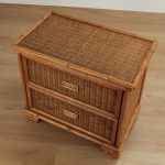 Pair of Vintage Faux Bamboo and Wicker Stands by American of Martinsville