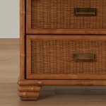 Pair of Vintage Faux Bamboo and Wicker Stands by American of Martinsville